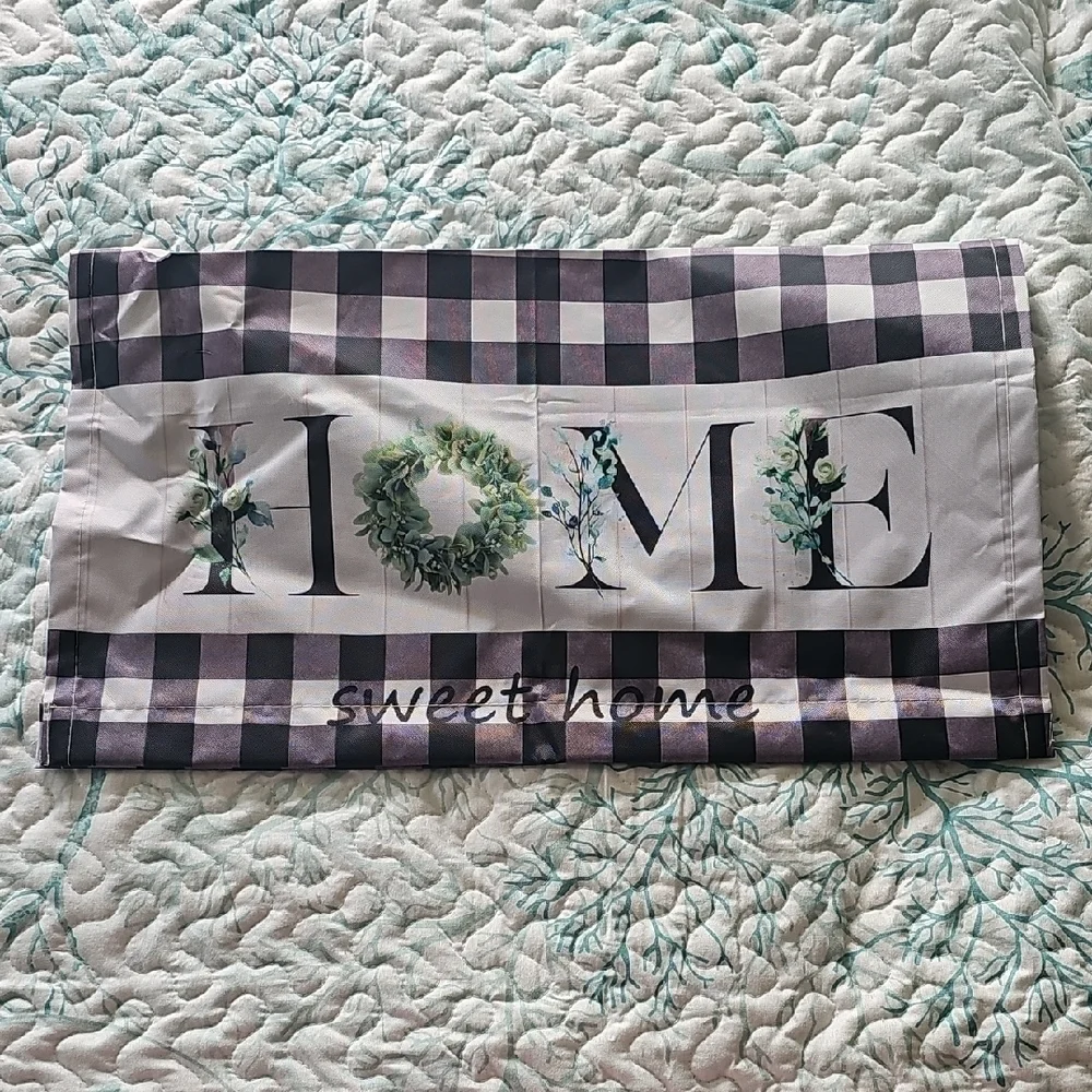 Plaid 'Home Sweet Home' Magnetic Mailbox Cover